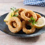 Lækre blæksprutteringe lavet i airfryer